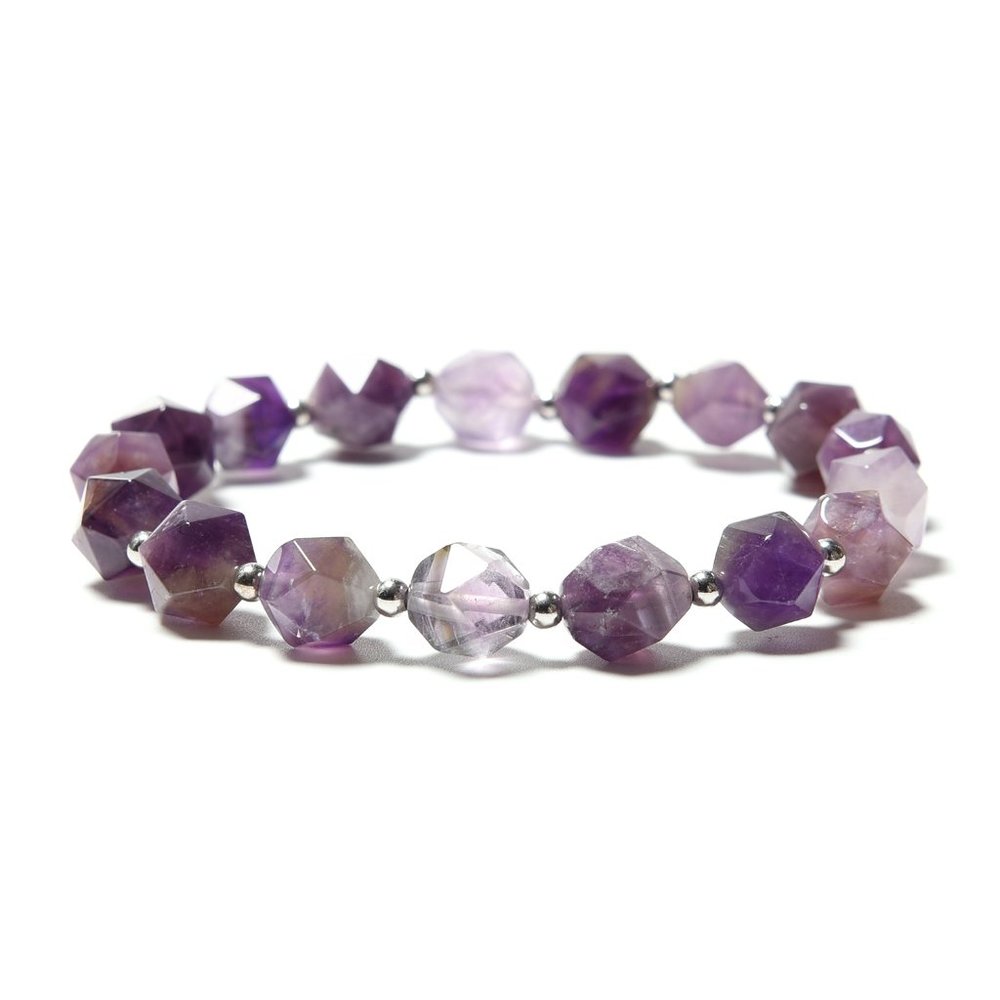 Amethyst Faceted Beads Bracelet in Sterling Silver